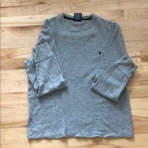 Polo long sleeve waffle knit shirt